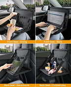 JOYTUTUS 3 in 1 Steering Wheel Eating Tray Upgraded(16.1 * 10 inch), Car Back Seat Laptop Desk, Multifunctional Car Office Bag, Car Work Table for Writing, Car Organizer for Kids, Commuters, Family - Image 3