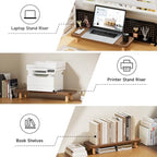 Monitor Stand Riser, 24 Inch Wood Desk Organizer with Monitor Stand & Storage Computer Monitor and Laptop Riser Multifunctional Laptop Stand Desk Organizer for Office Home Screen/Laptop/PC (Walnut) - Image 6
