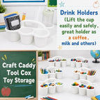 6 Pack Classroom Caddy With Handle for School Supplies, white - Image 5