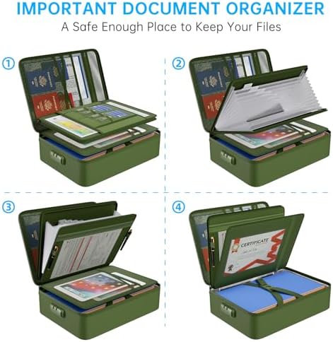 ENGPOW Fireproof Document Organizer Bag with Lock ＆ Accordion File Folder - Image 3
