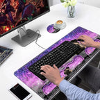 Ergonomic Keyboard Wrist Rest & Mouse Pad Wrist Rest Set, Large XXL Gaming Desk Mat 31.5"x 11.8" with Non-Slip Base, Memory Foam, Easy Typing Pain Relief for Home & Office, Cute Pug and Butterfly - Image 7