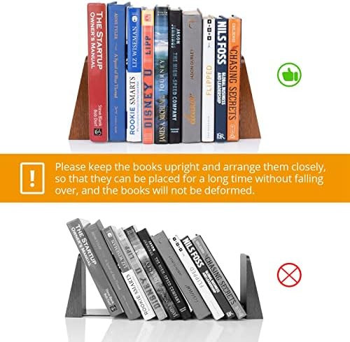 DRELIFAM Wood Handmade Heavy Duty Bookends for Shelves Decorative Book Ends to Hold Books for Office - Image 3