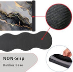 Mouse Pad,Large Pink Desk Mat, 4in1 XXL Mousepad + Keyboard Wrist Rest+Mouse Wrist Rest+Coaster Set with Ergonomic Desk Pad for Home Office Table Computer-Black Golden Marble - Image 3
