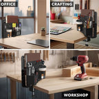 Mount-It! Desk Pegboard Organizer, 360 Rotation, Black - Image 4
