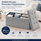 ALASDO 30 Inch Folding Storage Ottoman Bench with Hidden Storage, Velvet Storage Ottoman Foot Rest Stool, End of Bed Bench for Bedroom, Living Room, Entryway and Closet, Dark Gray - Image 5