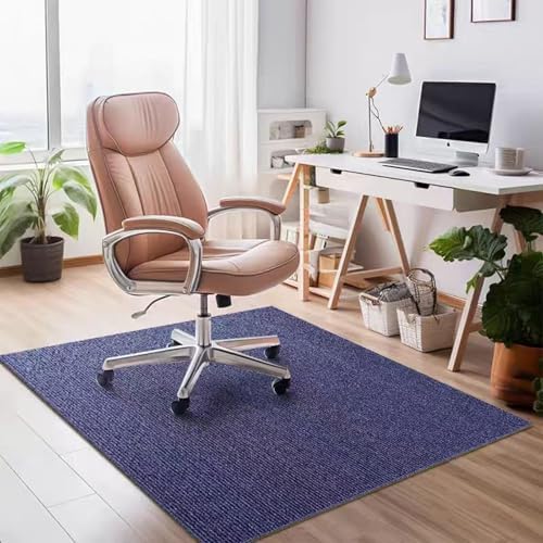 Extra Large Office Chair Mat Non-Slip Desk Mat For Carpet And Hardwood Floors, Durable Floor Protector 6mm Thick For Gamer And Office Chairs, Multi-Use Rug(Size:120×120cm/47×47in,Color:Blue) by Unknown