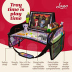 Lusso Gear Kids Travel Tray for Car - Road Trip Essentials for Kids - Car Seat Tray for Toddlers & Kids - for Airplane, Kids Travel Desk, Road Trip Activities (Purple Unicorns) - Image 2