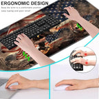 Keyboard Wrist Rest and Mouse Pad with Wrist Support Set Ergonomic Coaster,Memory Foam,Easy Typing Pain Relief,Large XL Desk Mat 31.5"x 11.8",Bald Eagle with USA Flag - Image 6