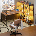 Pamray 49 Inch L Shaped Gaming Computer Desk with Shelves and Storage by PAMRAY