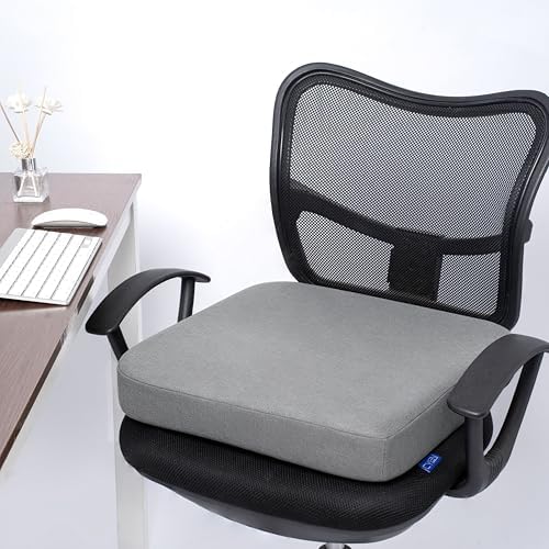 CYLEN Ifoam Memory Foam Layer Wheelchair Cushion - Seat Cushion for Wheelchair-Office Chair, Kitchen Chair-Pressure Sore and Tailbone Pain Relief-High Dense Polyfoam Base (Grey, 18×16×3 inch) - Image 7