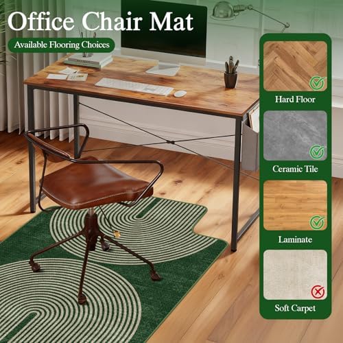 Office Chair Mat for Hardwood Floor & Tile Floor,48"X 60"-Convex Geo Green - Image 3