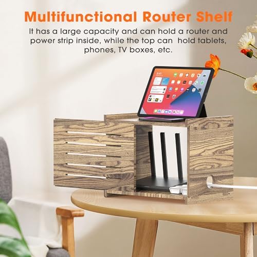 Wooden WiFi Router Storage Box for Routers Up to 9.8" Tall, Need Assembly - Image 6