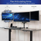VIVO Triple Pneumatic Monitor Mount for 3 Screens up to 32 inches, Fully Adjustable, Heavy Duty Desk Stand with C-Clamp, Black, STAND-V300G - Image 3
