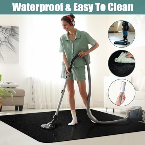 Office Chair Mat for Hardwood Floor: 63" x 51" Extra Large Black Office Chair Mats Anti-Slip Desk Floor Mat for Hardwood Floors Heavy Duty Sturdy Floor Protector Mat Under L Computer Desk - Image 3