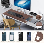 Wireless Charging Mouse Pad Firelison 2 in 1 Leather Multifunctional Office Desk Pad with Non-Slip Rubber Base, Waterproof Desk pad for Computers/Office/Work/Home/Decor（ 32" x 16"Brown - L） - Image 6