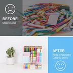VITVITI Acrylic Desk Organizer, Upgraded Clear Pencil Organizer for Desk, 7 Compartments Stationary Pen Organizer Storage with Drawer, for Office Supply, 500+ Pencils Capacity - Image 6