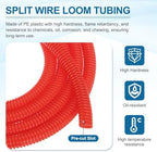 MECCANIXITY 1/2" 100ft Split Wire Loom Tubing w/Installation Tool Red - Image 3
