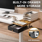 ETHU Desk Extender Tray with Storage Drawer, 25.6x11.4, Walnut - Image 5