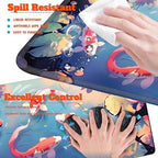 4-Piece Extended Large Mouse Pad Set for Women Men with Colorful Koi Design Includes 35.4 x 15.7 XXL Large Mouse Pad Keyboard Wrist Rest Mouse Wrist Support and Coaster for Office Home - Image 4