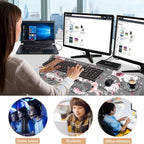 Mouse Pad,Large Pink Desk Mat, 4in1 XXL Mousepad + Keyboard Wrist Rest+Mouse Wrist Rest+Coaster Set with Ergonomic Desk Pad for Home Office Table Computer-Gray Rose Floral - Image 7