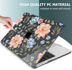 Mektron for 2026/2025/2024/2023 MacBook Air 15 INCH M5 A3448 /M4 A3241 /M3 A3114 /M2 A2941 Case, Printed Plastic Hard Shell Cover with 15.3" Liquid Retina Display Touch ID, Flower C400 - Image 4
