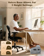 Comfier Foot Rest Under Desk at Work with Heat,Vibration,Foot Heater Foot Warmer,3 Height Under Desk Foot Rest for Office Chair,Gaming Chair Footstool, Ergonomic Heated Footrest,Computer Desk Use - Image 4