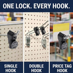 DTGN 200Pcs 4mm Magnetic Peg Hook Locks ABS Plastic, Black - Image 6