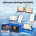 15.6" Laptop Screen Extender, 1080P FHD Detachable Portable Monitor for Laptop with Independent Stand, Vertical Travel Monitor Extender for Mac/Windows/Android/Game Console - Image 4