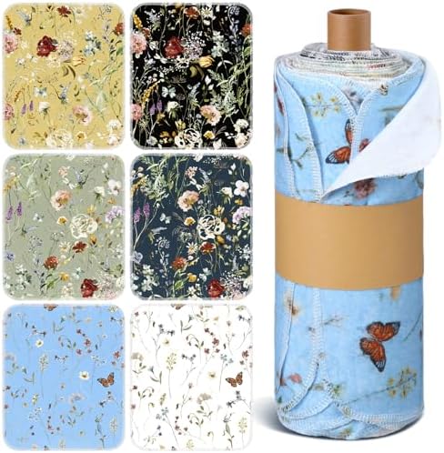 36 Pack Reusable Kitchen Cloths Cotton Towel, Rich Flowers by Noveread