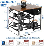 3D Printer Table with Filaments Storage, 3D Printer Stand Storage Rack with Drawer, Wood Desktop Printing Workstation with 4-Tier Spool Holder for Workshop Studio Office - Image 5