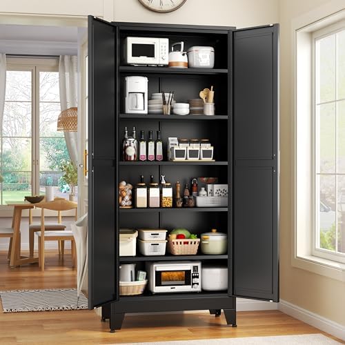GAIOUS 75.2" Tall Storage Cabinet,Metal Pantry Storage Cabinets with 2 Door by GAIOUS