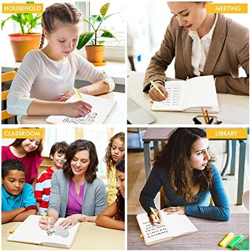 12 Pack Notebooks Journals Bulk with 12 Black Pens, Feela A5 Hardcover Notebook Classic Ruled Journal Set with Pen Holder for School Business Work Travel Writing, 120 GSM, 5.1”x8.3”, Yellow - Image 7