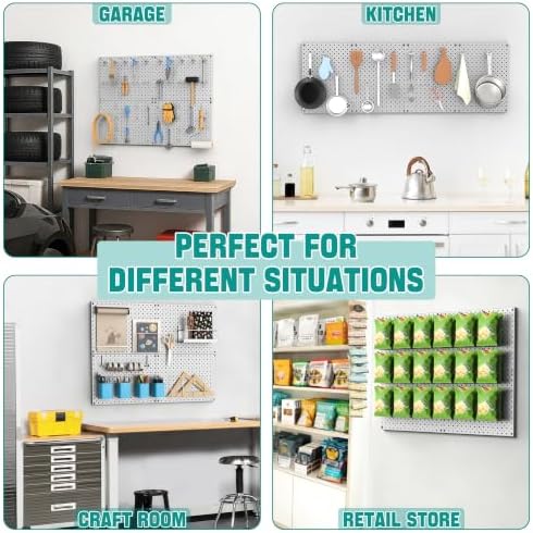 EVERHANGER Metal Pegboard Panels, Heavy Duty Pegboard Wall Organizer - Image 4