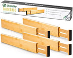 Utoplike 4 Pcs Bamboo Kitchen Drawer Dividers, Large Drawers Organizers - Image 6