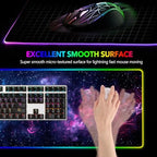 AIMSA LED Gaming Mouse Pad RGB, Large Mouse Pad with 14 Light Modes, Keyboard Mousepad Led Extended Surface (35.4 x 15.8 in) for Desktop Gamers, Blue Purple Starry Nebula - Image 2