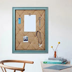 SOFE 21x27 Blue Framed Fabric Bulletin Board with Ribbon, Large Note Board - Image 5