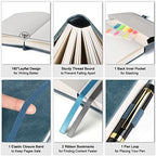 5 Pack College Ruled Notebook Bulk, A5, 312 Numbered Page Thick Journal Set - Image 3