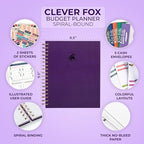 Clever Fox Budget Planner Spiral, Monthly Bill Organizer Book, Purple - Image 2