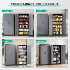 SISESOL Wide & Deep Metal Storage Cabinet with 5 Adjustable Shelf,72" Tall Garage Storage Cabinet with Lock,Metal Cabinets with Locking Doors,Lockable Steel Cabinets for Home,Office,Garage Locker - Image 4