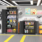 Greenvelly Metal Garage Storage Cabinet,36" Black Lockable Metal Cabinets with 2 Doors and Shelves,Storage Locking Counter Cabinet for Home Office,Garage,Kitchen,School - Image 2