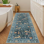 DUKINO 2x10 Kitchen Runner Rug, Soft Non Slip Animal Washable Rug, Blue - Image 5