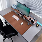 MAIDERN 47.2" x 23.6" XXL Cork & Leather Desk Mat, Full Desk Mouse Pad, Dual Sided, Gaming & Home Office (Brown) - Image 5