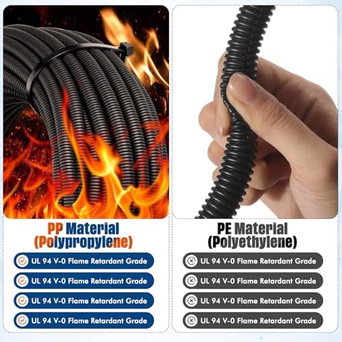 Sasylvia 1/4" X 200 ft Split Wire Loom Tubing, Cord Protector - Image 6