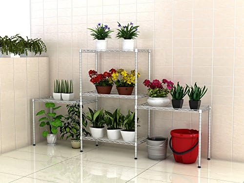 5 Tier Storage Racks Shelving, Heavy Steel Pantry Shelves, Adjustable Wire Shelving Rack, Suitable for Garage, Kitchen, Bathroom, Office, 21" W x 11.4" D x 59" H, Chrome - Image 5
