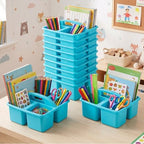 Geelin 24 Pack Classroom Caddy Bulk, 8 x 6.7 x 3.5 inches, Blue - Image 5