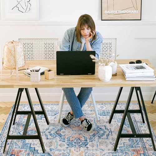 chakme Office Chair Mat for Hardwood Floor, 60"x45" Easy Glide Computer Desk Mat Protector for Rolling Chair Under Desk Rug Nonslip Backing, Machine Wash, (Boho) - Image 2