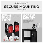 BRAINWAVZ Laptop Wall Mount and Headphone Hanger Holder, Adhesive & Screw-in, 3" Wide for Modem, Router, Mesh, TV Cable Box, Network Switch & More, Black - Image 3