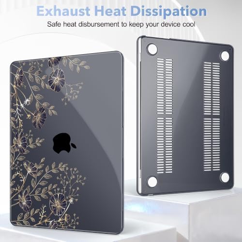 May Chen for M5 MacBook Air 13.6 Inch Case 2026 2025 2024-2022 Release M5 A3449 M4 A3240 M3 A3113 M2 A2681, Plastic Hard Shell Case for MacBook Air 13.6" with Retina Display, Floral Art - Image 5