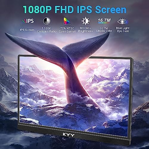KYY Portable Monitor 15.6'' FHD 1080P USB C HDMI Gaming Monitor - Image 2