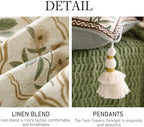 ISAENNE Designer Linen Throw Pillow Cover,Set of 2,20"x12"-Serenity D - Image 4